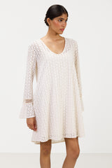 Kiara Long Sleeve Cotton Dress | Ivory