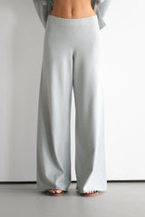 Kaia Elastic Waist Pants | Pearl Grey | Fine Knit