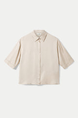 Rhea Satin Shirt | Light Beige