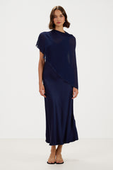 Lumi Asymmetric Poncho | Navy