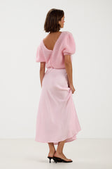 Camilla Bias Satin Skirt | Soft Pink