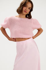 Camilla Bias Satin Skirt | Soft Pink