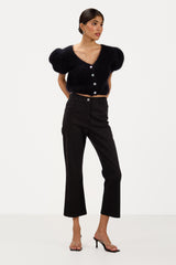 Camille Two-Way Cardigan | Black | Brushed Mohair Blend