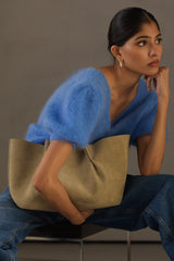 Camille Two-Way Cardigan | Cornflower Blue | Brushed Mohair Blend