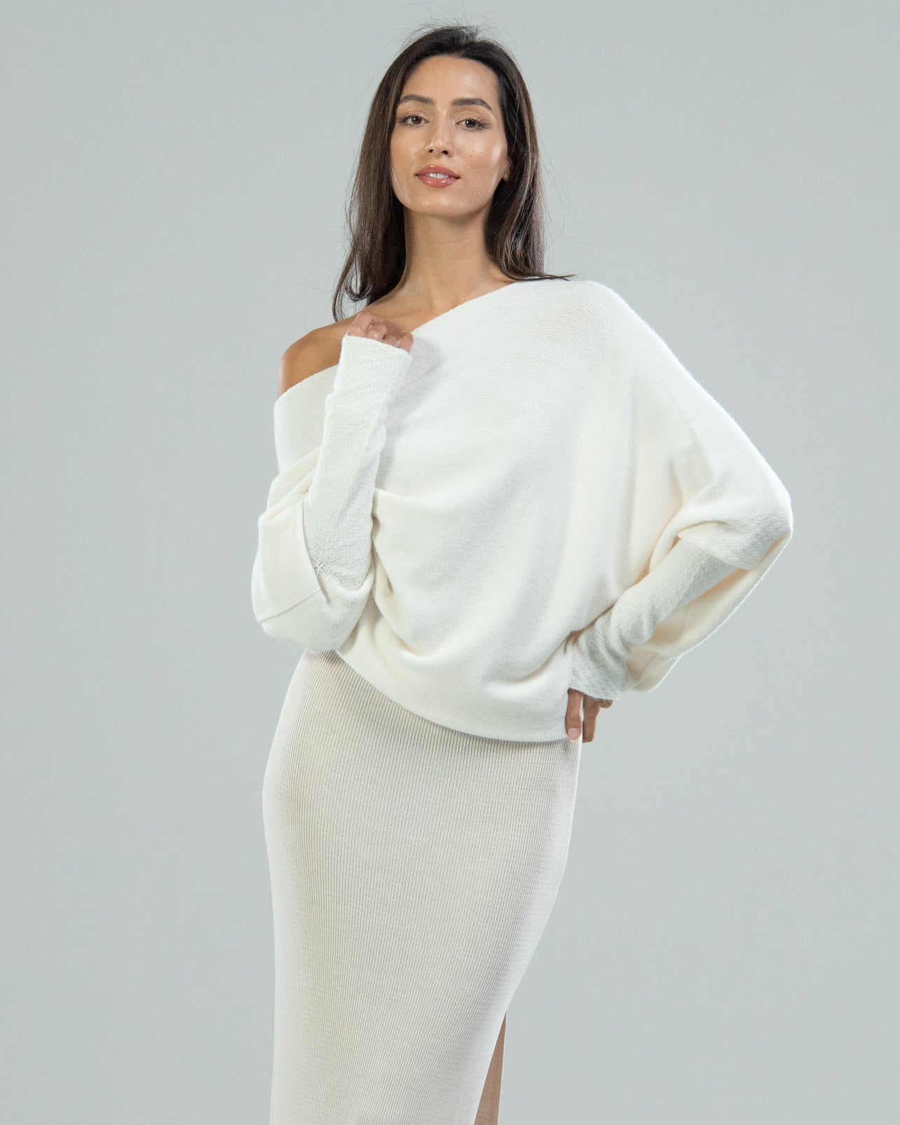 RESTOCKED | Asymmetric Draped | Ivory – JAKI