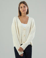LIMITED EDITION | Cashmere Wool Cable Knit Cardigan | Buttermilk