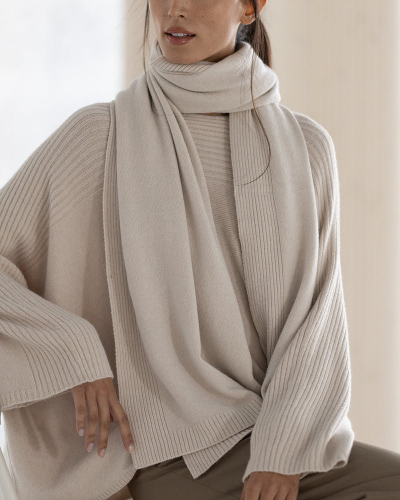 Ribbed Shawl | Oatmeal