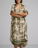 Florence Silk Kaftan Dress | Khaki