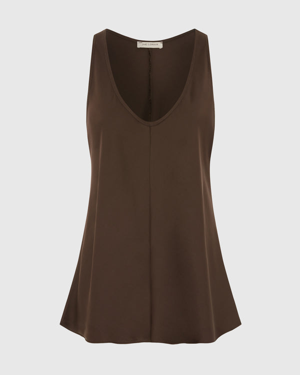 Demi Satin Vest Top | Cocoa Soleil