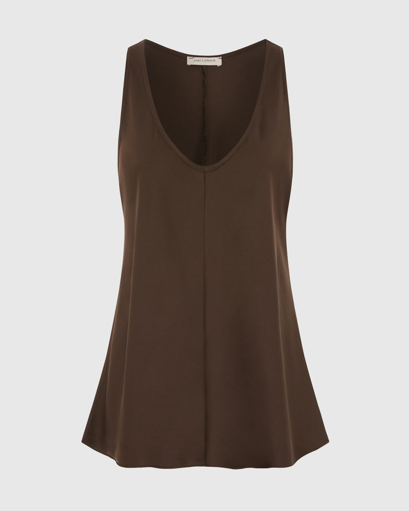 Demi Satin Vest Top | Cocoa Soleil