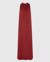Ruby Halterneck Satin Dress | Deep Red