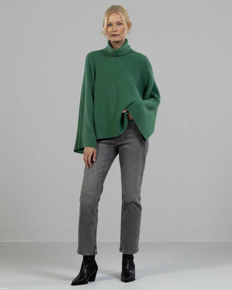 LIMITED RESTOCK | Ribbed Roll Neck Sweater | Ivy Green