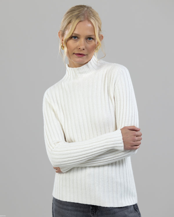 NEW | High Neck Fitted Sweater | Ivory