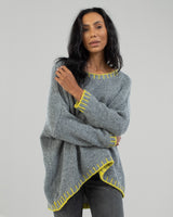 SIGN UP | Contrast High Low Sweater | Light Grey | Wool Blend