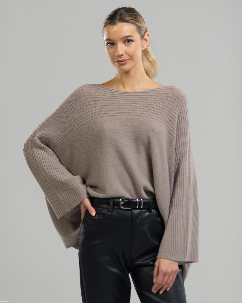 Ribbed Sweater - Taupe - Ladies