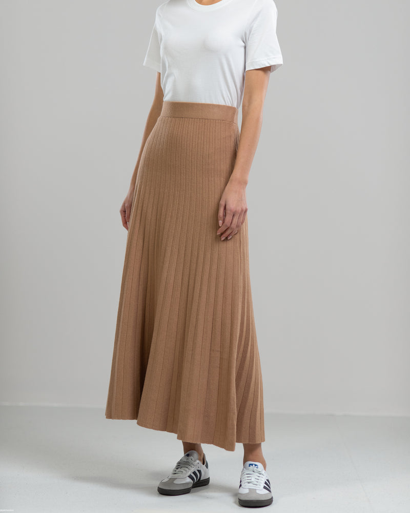 NEW | Knitted Maxi Skirt | Camel