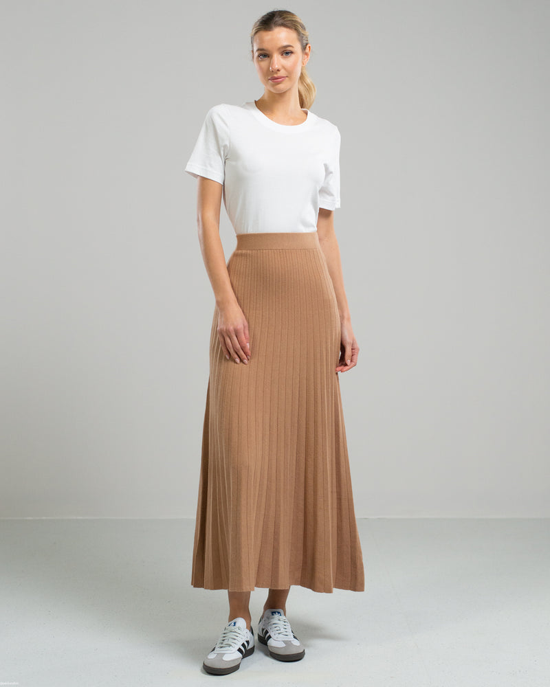 NEW | Knitted Maxi Skirt | Camel