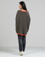 SIGN UP | Contrast High Low Sweater | Graphite Brown | Wool Blend