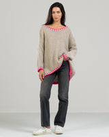 LIMITED RESTOCK | Contrast High Low Sweater | Beige | Wool Blend