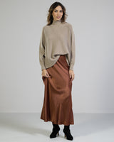 NEW | Satin Maxi Skirt | Rust