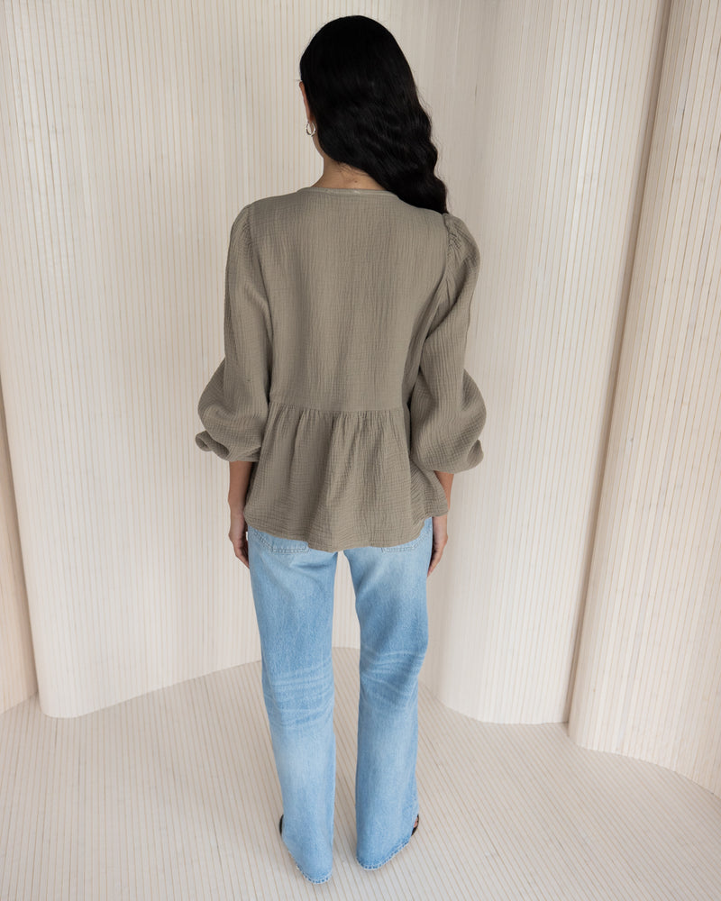 NEW | Seraphina Tie Front Shirt | Taupe