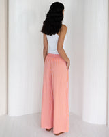 NEW | Sandie Striped Trousers | Tangerine | 100% Linen