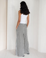 NEW | Sandie Striped Trousers | Black | 100% Linen