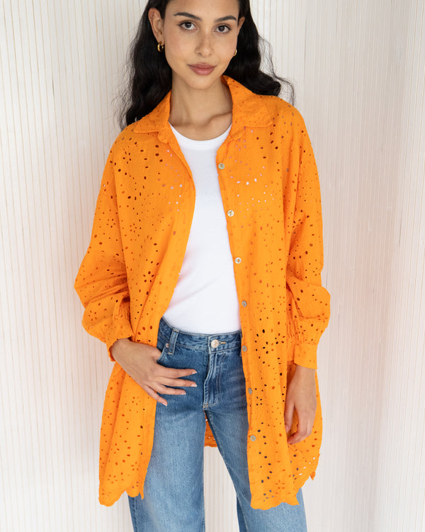 NEW | Fleur Broderie Shirt | Orange
