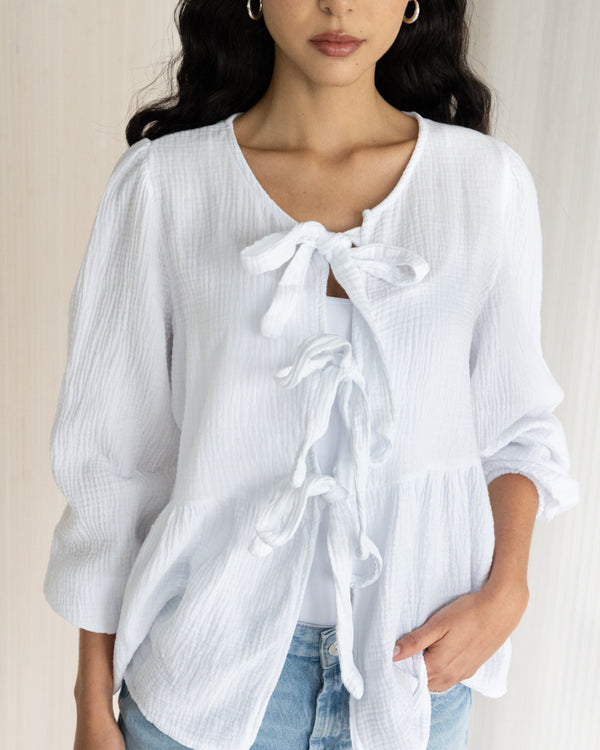 NEW | Seraphina Tie Front Shirt | White