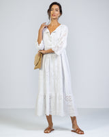 LIMITED RESTOCK | Elodie Broderie Throw On Dress | White | 100% Cotton