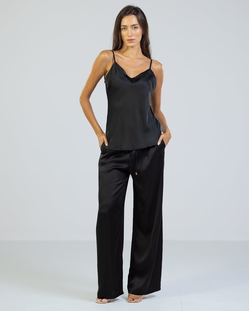 NEW | Bianca Satin Trousers | Black