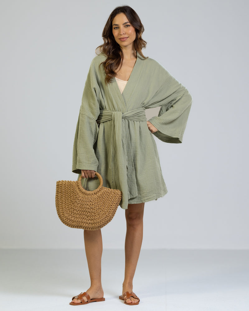 NEW | Kim Cover Up | Sage | 100% Cotton