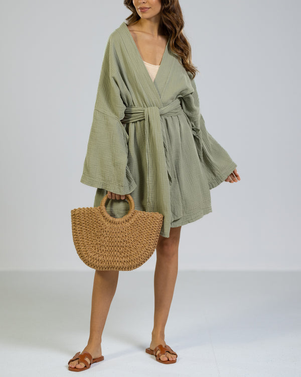 NEW | Kim Cover Up | Sage | 100% Cotton