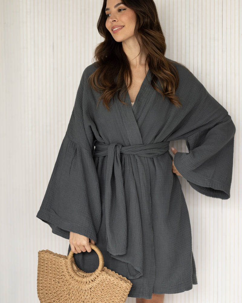 NEW | Kim Cover Up | Charcoal | 100% Cotton