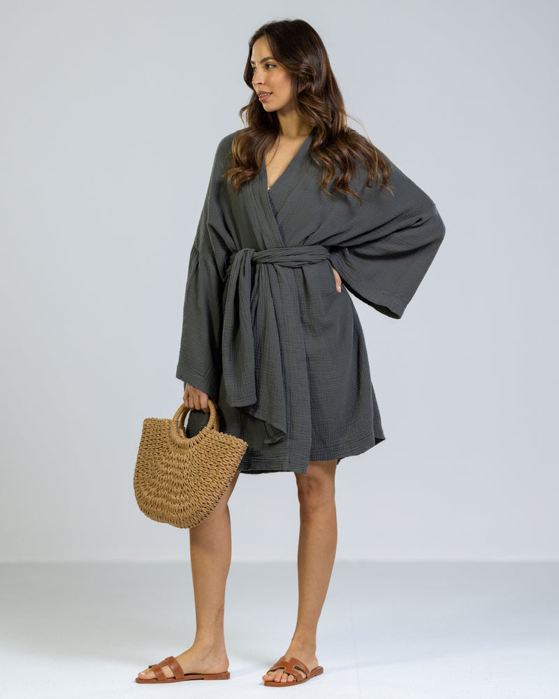 NEW | Kim Cover Up | Charcoal | 100% Cotton