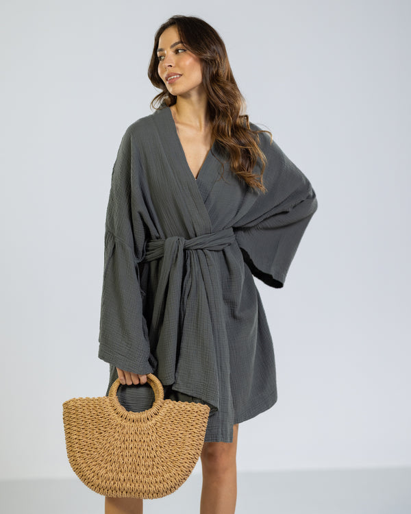 NEW | Kim Cover Up | Charcoal | 100% Cotton