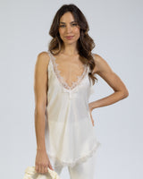 Elsie Lace Trim Vest | Light Beige