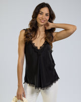 Elsie Lace Trim Vest | Black