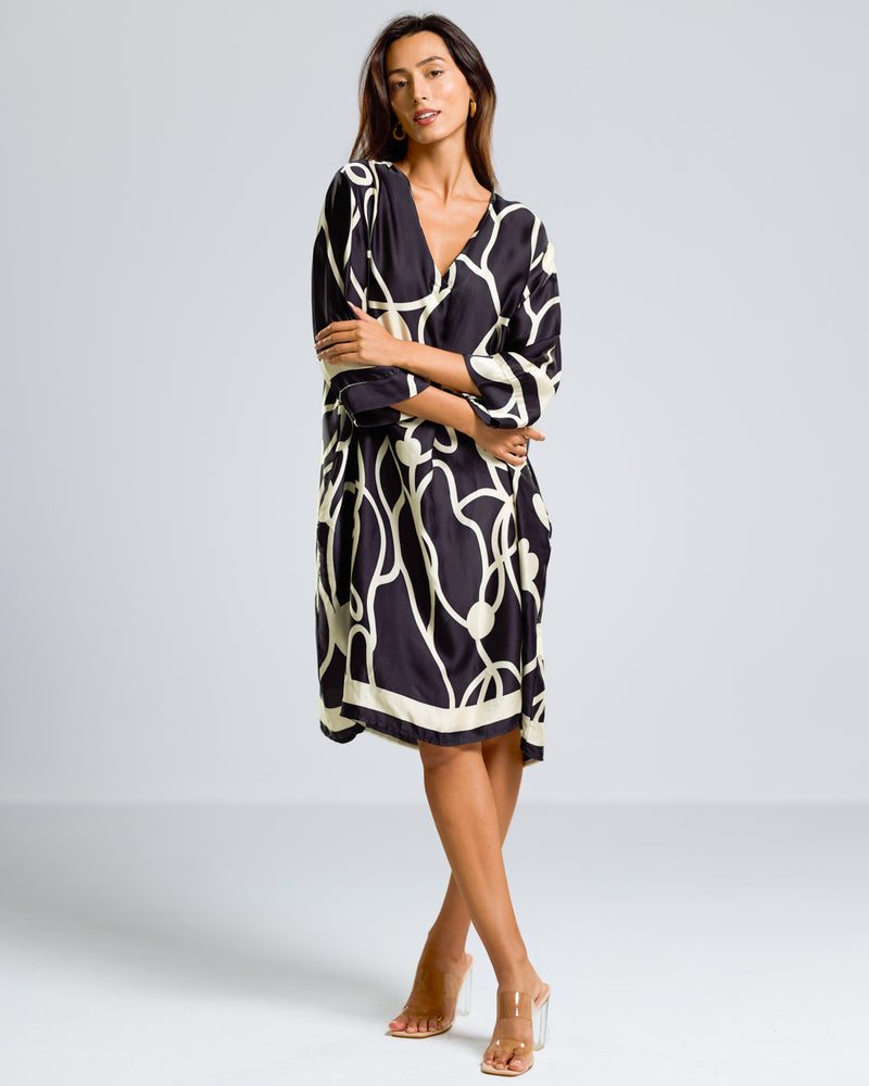 Jasmine Throw On Satin Dress | Black