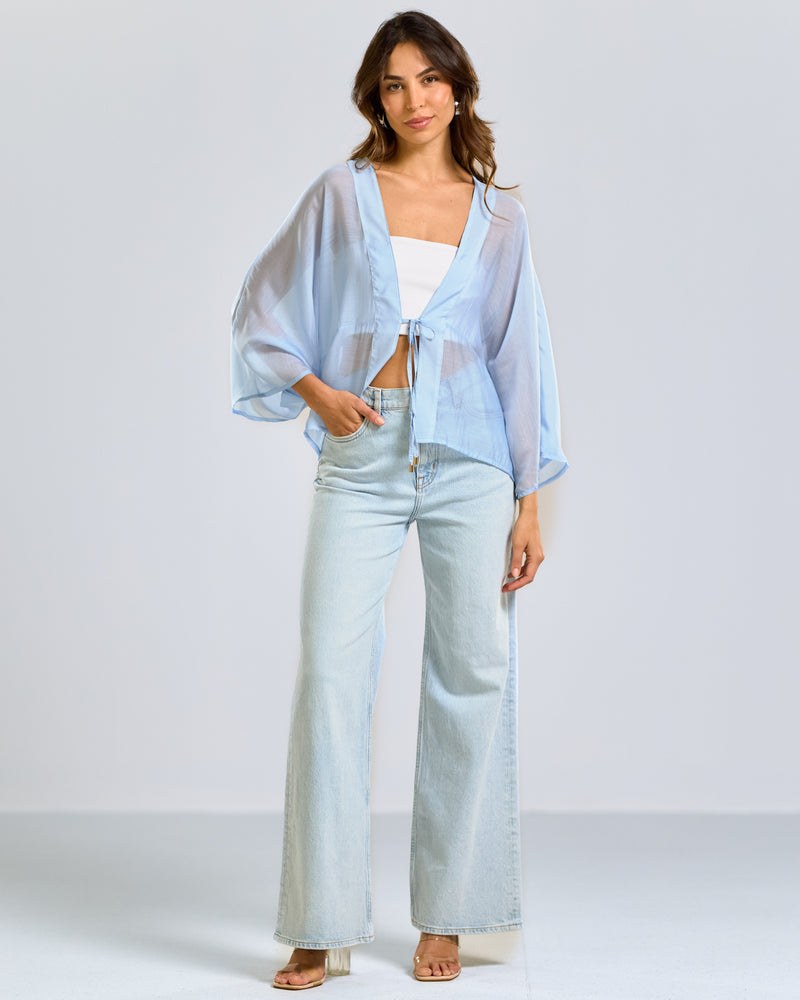 NEW Kayleigh Sheer Cardigan Light Blue JAKI