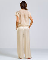 NEW | Caitlin Satin Trousers | Light Beige