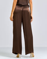 NEW | Caitlin Satin Trousers | Espresso Brown