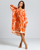 Jasmine Throw On Satin Dress | Orange