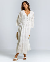 LIMITED RESTOCK | Elodie Broderie Throw On Dress | White | 100% Cotton