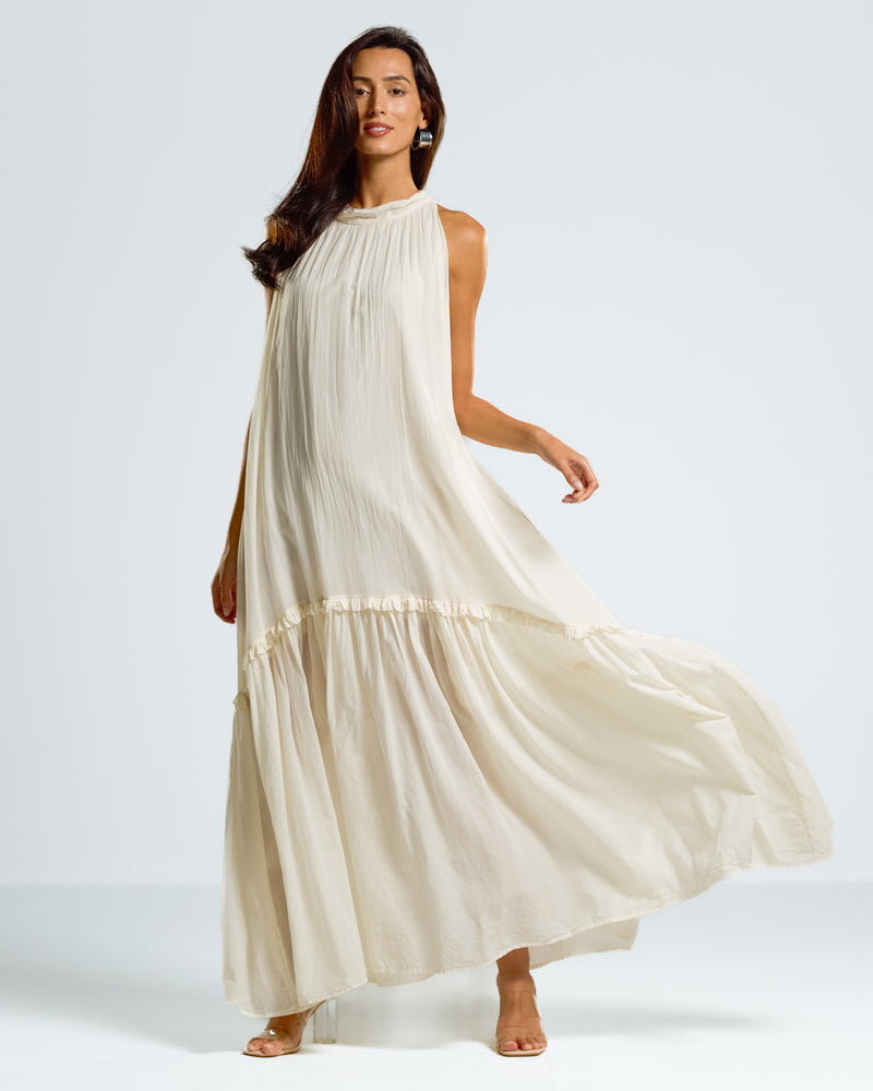 NEW | Maisie Halterneck Dress | Ivory | 100% Cotton