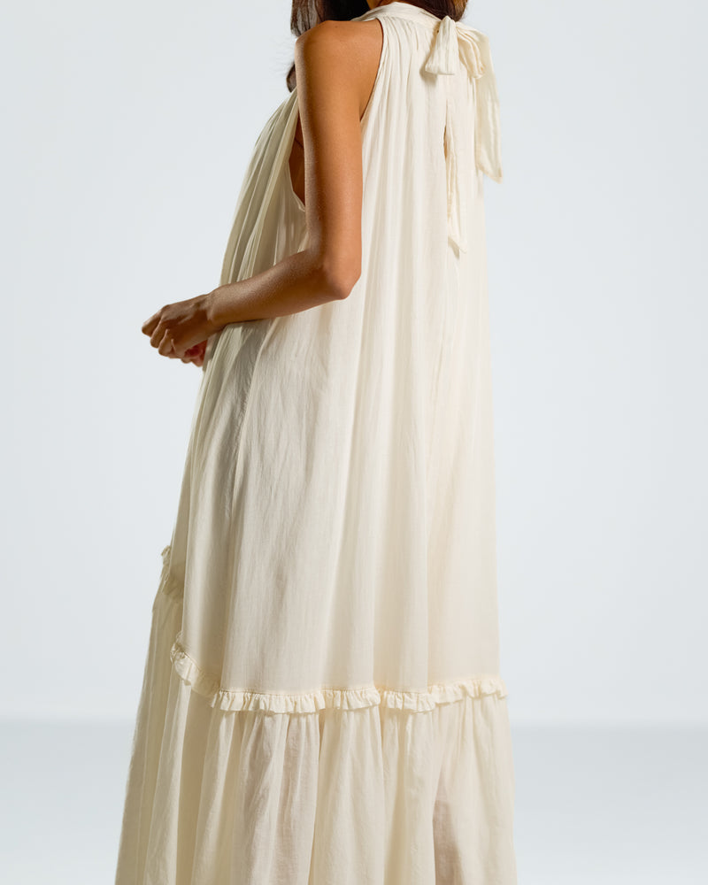 NEW | Maisie Halterneck Dress | Ivory | 100% Cotton