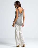 Elsie Lace Trim Vest | Charcoal