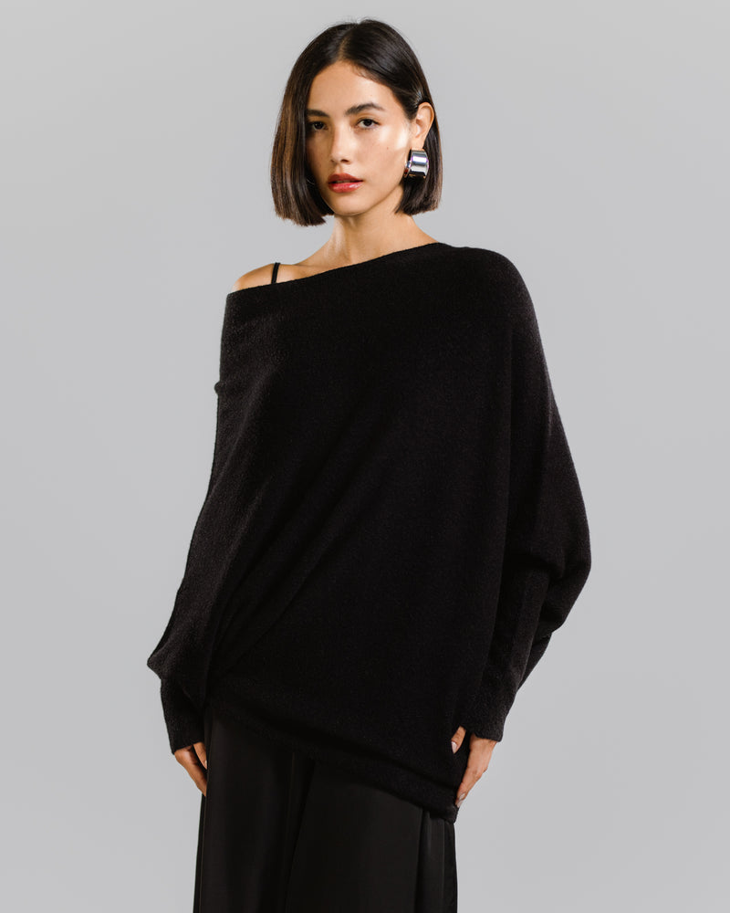 Asymmetric Draped | Black