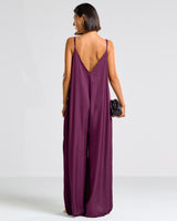 Eliza Satin Jumpsuit | Violet