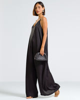 Eliza Satin Jumpsuit | Black